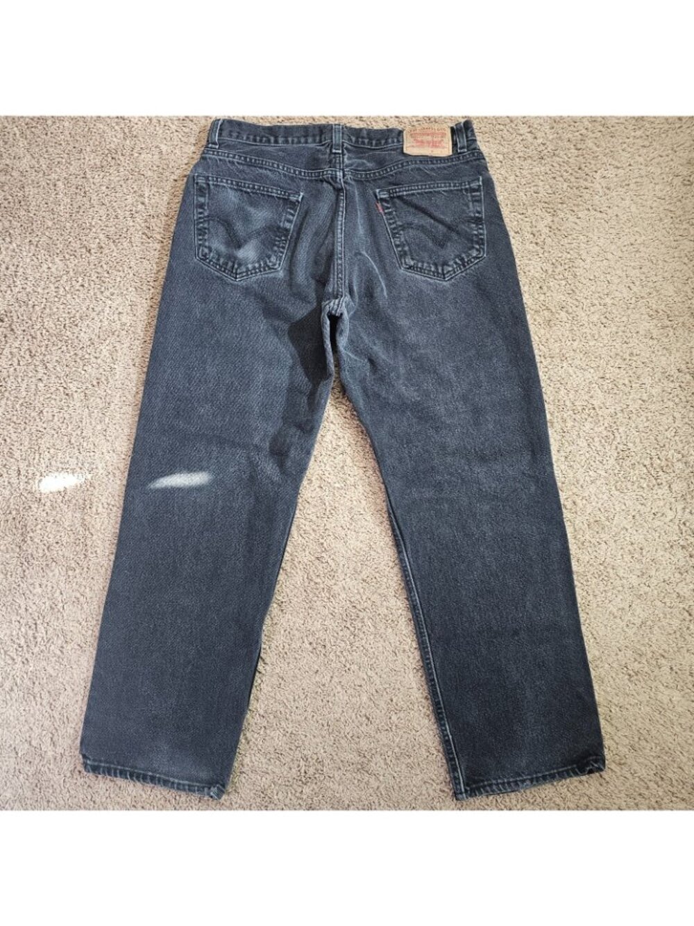 Levis 550 Relaxed Fit Taper Jeans Mens Tag 36x30 Act 35x28.5 Black Faded Wash - Picture 5 of 11